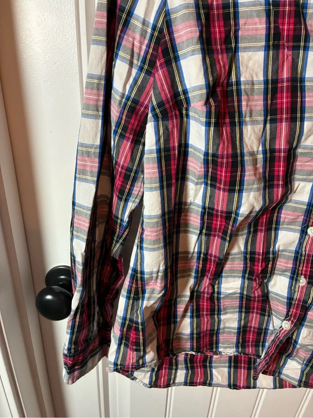 J. Crew Plaid Button-Down Shirt - Red, Blue, White Medium